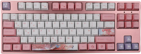 104 + 31 keycap Set, Dye-Sublimation PBT Keycaps, Cherry Profile Custom Keycaps for DIY Cherry MX Mechanical Gaming Keyboards, Genshin Impact Yae Miko