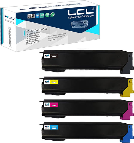 LCL Compatible Toner Cartridge Replacement for Kyocera TK5217 TK-5217 TK5217K TK-5217K 1T02R60US0 1T02R6CUS0 1T02R6BUS0 1T02R6AUS0 TASKalfa 406ci (4-Pack Black, Cyan, Magenta, Yellow)