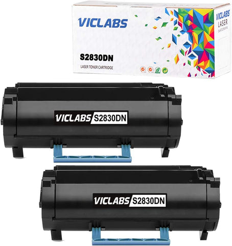 VicLabs Compatible S2830DN Toner(593-BBYP), Replacement for Dell S2830DN Toner Cartridge fits for Dell S2830DN S2830 Printer-8,500 Pages?2-Pack,Black?