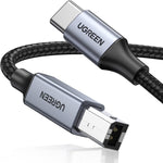 UGREEN USB B to USB C Printer Cable 10 FT, Nylon Braided USB C to USB B Printer Cable for MacBook Pro/Air, USB C MIDI Cable Compatible with Yamaha Piano MIDI Keyboard, DAC, DJ Controller for iPad Pro