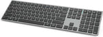 J JOYACCESS Aluminum Wireless Keyboard, Multi-Device Full Size Silent Keyboard Wireless, for Computer/Desktop/Laptop(Black & Grey)