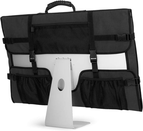 CURMIO Travel Carrying Bag Compatible with Apple 21.5" iMac Desktop Computer, Protective Storage Case Monitor Dust Cover Compatible with 21.5" iMac Screen and Accessories, Black, Patent Pending