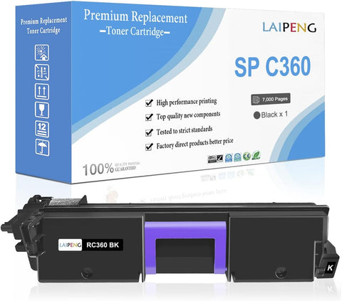 LAIPENG Compatible Toner Cartridge Replacement for Ricoh SP C361 C360 High Yield 7000 Pages Black for Ricoh SP C360 C361 C360DNw C360SFNw Printers (1-Pack Black)