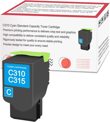 C310 Standard Yield Cyan Toner Cartridge Compatible with Xerox 006R04357 for Xerox C310 C315 Printers (2,000 Pages)