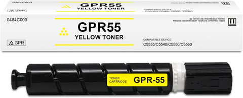 GPR-55 Yellow Toner Cartridge Compatible for Canon GPR55 0484C003 for ImageRunner Advance C5535i C5540i C5550i C5560i Printer