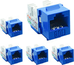 Beszin Cat.6A 10G RJ45 Keystone Jack Blue (5-Pack)