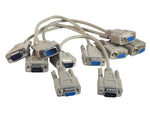 Five Pack of YCS Basics 1 Foot DB9 9 Pin Serial / RS232 Male/Female Extension Cables