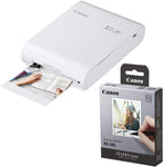 Canon SELPHY Square QX10 Compact Photo Printer, White SELPHY Color Ink/Label Set XS-20L 20 Sheets