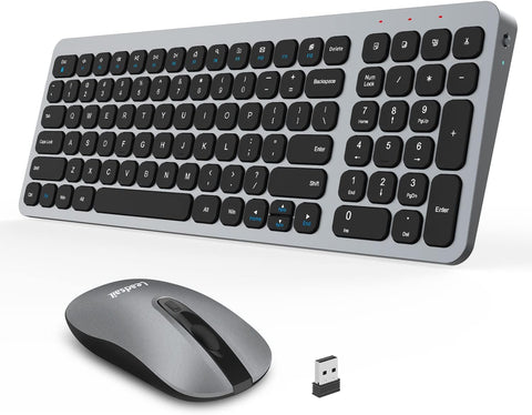 LeadsaiL Wireless Keyboard and Mouse Combo, Wireless USB Mouse and Computer Keyboard Set, Compact and Silent for Windows Laptop, Desktop, PC