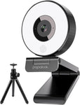 Webcam with Light and Tripod,1080P Streaming Webcam with Tripod [Plug and Play] for Conferencing/Calling/Gaming/Online Classes,Compatible with Laptop/Desktop/Windows/Mac,Supports Xbox/Skype/FB/Youtube