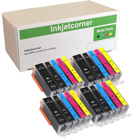 Inkjetcorner Compatible Ink Cartridges Replacement for use with MX920 iX6820 MG5620 MG6620 MG5622 MG6600 iP7220 Printer (4 Big Black 4 Small Black 4 Cyan 4 Magenta 4 Yellow, 20-Pack)