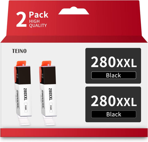 TEINO Compatible Ink Cartridges Replacement for Canon 280 PGI-280 XL PGI-280XXL use with Canon PIXMA TS9120 TR8520 TS8220 TS6220 TS6120 TR7520 TS9520 TS8120 TR8500 TS9100 TR7500 (PGBK, 2-Pack)