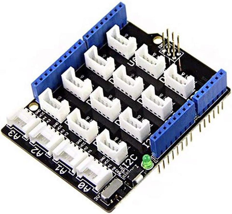 Iunius Seeed Studio Base Shield V2 with 16 Grove Connectors Analog Digital UART I2C for Sensors and LEDs Onboard Power Toggle Switch