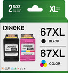 67XL Ink Cartridges Replacement for HP 67 67XL Compatible for HP Deskjet 1210 1212 1215 1255 2300 2330 2331 2332 2333 Envy 6010 6020 6022 6030 6032 Printer (1Black, 1Tri-Color)