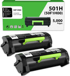 WEYNUONY 50F1H00 501H Toner Cartridge Compatible Replacement for Lexmark 501H 501X 50F1X00 50F1000 for MS310dn MS410dn MS510dn MS610dn MS312dn MS315dn MS415dn(5,000 Pages 2 Pack Black)