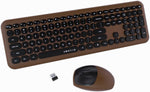 Wireless Computer Keyboards Mice Combo, UBOTIE Colorful Full Size 110 Keys Slim 2.4GHz Connection Aesthetic Business Style PC Keyboard with Optical Mouse for Laptops, MacBook (Brown)