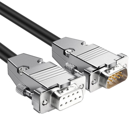 Jienk 5ft 26AWG DB9 RS232 9Pin Serial Extension Cable, Male to Female 9-Pin Gold Plated Connector Straight Through Cord
