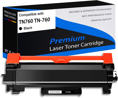 KCMYTONER Compatible Toner Cartridge Replacement for Brother TN760 TN730 TN-760 to use with MFC-L2710DW HL-L2350DW HL-L2390DW DCP-L2550DW MFC-L2750DW Printer - Black 1 Pack