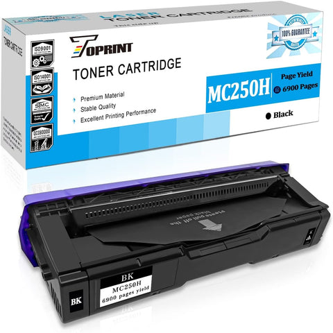 Compatible Toner Cartridge Print Cartridge M C250 P C300 P C301 C250H C300W Black High Capacity 6900 Pages TOPRINT for Ricoh M C250FW, M C250FWB, P C300W, P C301W Printers