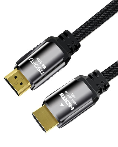 TISOFU HDMI Cable 8K 4k 3ft - Certified Hdmi 2.1 48gbps Ultra High Speed Hdmi Cables Premium Braided 8K@60Hz 4K@120hz Dolby Vision ARC eARC Cl3 Rated HDR HDCP 2.2&2.3