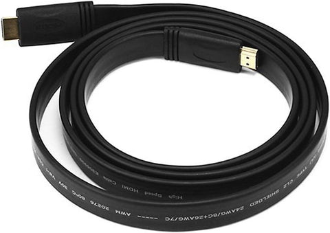 Monoprice 104158 Commercial Series Flat High Speed HDMI Cable, 4K @ 24Hz, 10.2Gbps, 24AWG, CL2, 6ft, Black