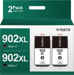 902XL Black Ink Replacement for 902XL Ink Cartridge Work with Officejet Pro 6978 6960 6962 6968 6954 6958 6950 6951 6970 Printers (2 Black, 902XL Ink?High Yield)