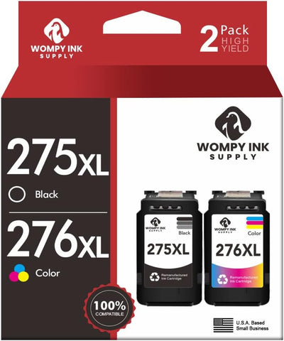 2 Pack Compatible Canon PG 275 XL CL 276 XL | Canon 275 and 276 Ink Cartridges | Canon Ink 275 and 276 | PIXMA TS3520 TS3522 TR4720 TS3500