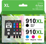 910XL Ink Cartridges Combo Pack Compatible Replacement for HP Ink 910 XL for OfficeJet Pro 8025 8028 8034 8035 8010 8015 8018 8022 8020 8030 Series Printer (4 Pack, Black & CMY)