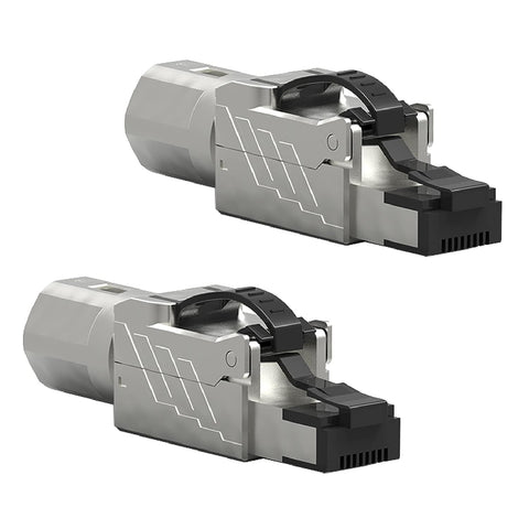 Beszin Cat.8 RJ45 Tool Less Shielded Plug, Ethernet Cable Connector, 22AWG-26AWG, 40Gbps, 2000MHz, 2GHz, Easy Termination, Tool Free (2-Pack)