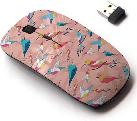 2.4G Wireless Mouse with Cute Pattern Design for All Laptops and Desktops with Nano Receiver - Colorful Birds