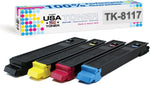 MADE IN USA TONER Compatible Replacement for use in Kyocera Ecosys M8130cidn, Ecosys M8124cidn, TK-8117 TK-8117K TK-8117C TK-8117M TK-8117Y (Black,Cyan,Yellow,Magenta, 4-Pack)