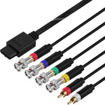 TNP N64 RGB/RGBs Adapter Cable Connector, Compatible with Gamecube, Nintendo N64, SNES, and SFC to RGB/RGBS (Red, Green, Blue, Sync) Supported Monitors with BNC Connectors