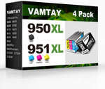 VAMTAY Compatible Ink Cartridges Replacement for 950XL 950 XL 951XL 951 for OfficeJet Pro 8600 8610 8620 Printer 4 Combo Pack