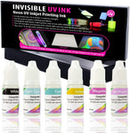 Invisible UV Ink 6 Colors Set for Inkjet Printers, 10 ml/Color blacklight Invisible uv Printer Ink