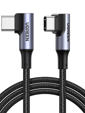 UGREEN 100W USB C Cable 90 Degree PD3.0 Fast Charging Compatible with MacBook Pro 2022, iPad Pro 2022, Elitebook, Dell XPS/Inspiron, Samsung Galaxy S23/S22/Z Fold, Pixel, Switch, etc. 10FT