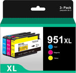 951XL Ink Cartridges Compatible Replacement for HP 951XL Ink Cartridges Combo Pack High Yield Use with OfficeJet Pro 8610 8600 8615 8620 8625 276dw 251dw Printer (1 Cyan, 1 Magenta, 1 Yellow)