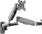 AVLT Dual Extended 13"-32" Monitor Wall Mount fits Two Flat/Curved Computer Monitor Full Motion Height Swivel Tilt Rotation Adjustable Monitor Arm - VESA/Cable Management