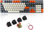 Amber Bird PBT Keycaps Side/Front Print Keycap Set Semi Profile Non-Backlit Thick Cherry MX Key Caps with Key Puller for 60%/87 TKL/104/108 MX Switches Mechanical Keyboard (Dolch)