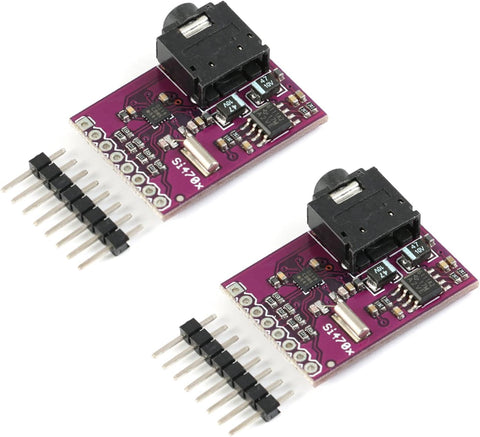 JESSINIE 2Pcs Si4703 RDS FM Radio Module 76-108 MHz Tuner Evaluation RDS Development Board AVR ARM PIC USB FM Radio for Arduino