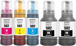 SHUOLEI Compatible Refill Ink Bottles 502 T502 for Ecotank ET-2750 ET2760 ET-2803 ET-3750 ET-4750 ET-3760 ET-4760 ET-2850 ET-4850 ET-3700 ET-3710 ET-15000 ET-2800 ST-4000 Printer (5-Packs, 2BK/C/M/Y)