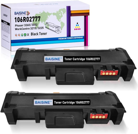 BAISINE Compatible 106R02777 Black Toner Cartridge for WorkCentre 3215 3215NI 3225 3225DNI Phaser 3260 3260DI 3260DNI 3052 Printer - High Yield 2 Pack - 3,000 Pages