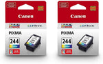 Canon 2 Pack CL-244 Color Ink Cartridge for PIXMA IP, MX, MG, TS, and TR Series All-in-One Inkjet Printers - 6.2ml