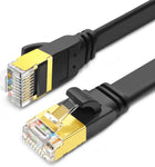 CAT8 Ethernet Cable 50ft, High Speed 40Gbps 2000MHz SFTP Flat Internet Network LAN Cable with Gold Plated RJ45 Connector for Router, Modem, PC, Switches, Hub, Laptop, Gaming, PS5/4 (Black, 50ft/15m)