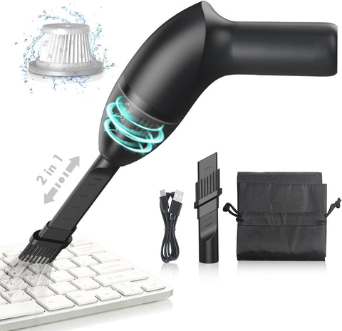 EASYOB Keyboard Cleaner|Mini Vacuum for Desk, Handheld Cordless Computer Vacuum Rechargeable (with LED Light) for Cleaning Hairs, Crumbs for Desktop, Piano, Car Interior & Sewing Machine Clean [A043]