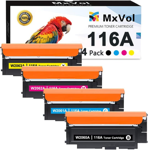 MxVol 116A Toner Cartridges Compatible Replacement for HP 116A W2060A W2061A W2062A W2063A for HP Color Laser MFP 179fnw MFP 178nw 150a 150nw 179 178 150 Series Printers (4 Pack)