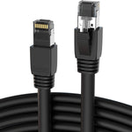 Cat8 Ethernet Cable, 25ft, High Speed 25/40Gbps 2000Mhz Gigabit Ethernet LAN Cable, 24AWG S/FTP Patch Cable with RJ45 Connector, Indoor& Outdoor,Compatible with Laptop, Switch, Router, PS5, PS4