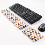 Keyboard and Mouse Wrist Rest Bean Bag Set, Ergonomic Mouse Pad Keyboard Wrist Support Filled Ergo Beads, Easy Typing Gaming for Home, Office, Laptop, Desktop Computer (Colorful Triangle)