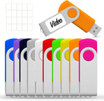 16GB Flash Drive USB 3.0 10 Pack, USB Drive 16GB USB3.0 High Speed 10 PCS Memory Stick JBOS Swivel Thumb Drives Gig Stick Pen Drive for Data Storage, Zip Drive, Jump Drive, Flash Stick, Mixed Colors