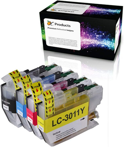 OCProducts Compatible Ink Cartridge Replacement 4 Pack for Brother LC3011 for MFC-J491DW MFC-J497DW MFC-J690DW MFC-J895DW (1 Black, 1 Cyan, 1 Magenta, 1 Yellow)