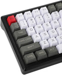 YMDK 96 84 ANSI ISO Keyset OEM Profile Thick PBT Keycap Set for Cherry MX Mechanical Keyboard YMD96 RS96 KBD75 YMD75 FC980M (White Gray Red)(Only Keycap)